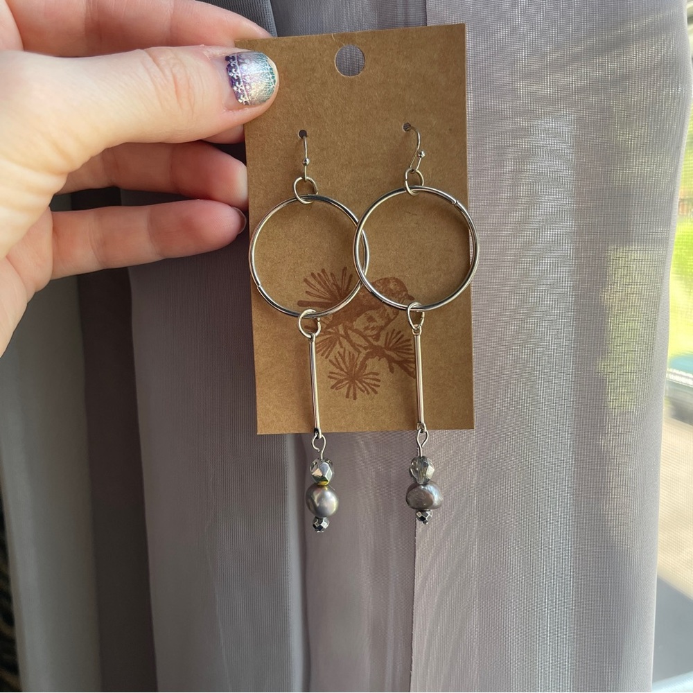 Elegant Silver Dangle Earrings NWOT